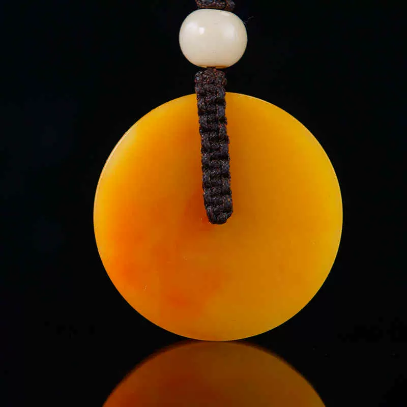 寿山石黄芙蓉石3.5-0.8平安扣吊坠天然原石章料天然精品特级