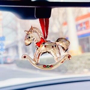 
Car pendant, high-end rearview mirror pendant, high-end crystal wooden carriage interior pendant, car hanging, simple texture