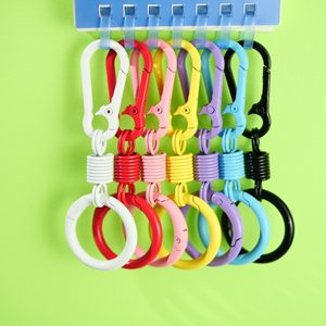 
Colorful spring keychain creative double-headed open backpack school bag hook accessories car key ring backpack buckle