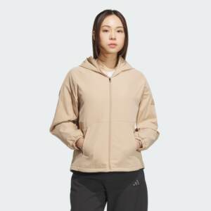 
Adidas women's 2025 spring new style plus velvet warm and comfortable hooded sports casual jacket JM8813