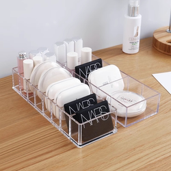 Dressing Table Compartmentalized Desktop Cosmetics Desk Storage Box Lipstick Transparent Organizer Small Box Skincare Storage Rack