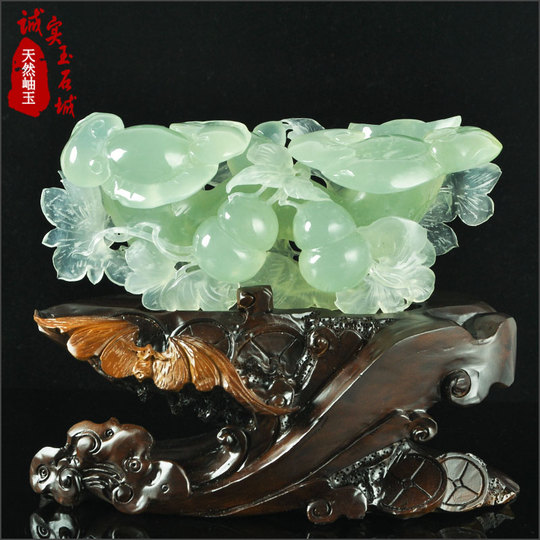 秀玉如意装飾品 - 高級彫刻翡翠ギフト