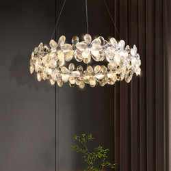 European-Style Living Room, Bedroom, Dining Room Crystal Led French Smart Chandelier, Light Luxury and Grand Hotel Villa Lobby Light