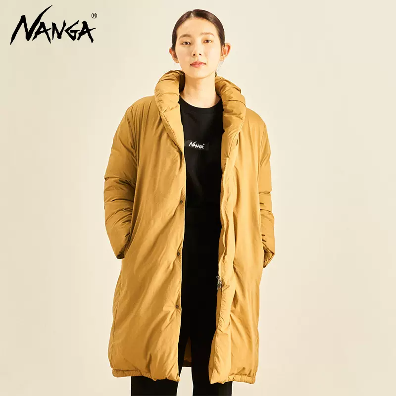 NANGA SHAWL COLLAR DOWN COAT 3RD女子休閒防水保暖中長版羽絨服