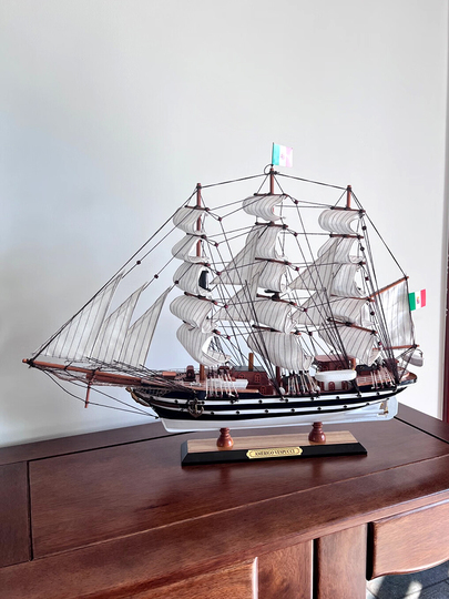 紅旗宣州 木製帆船模型 - ヨーロッパスタイル装飾