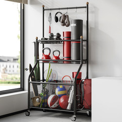 Sports and Fitness Equipment Storage Basketball Storage Rack Ball Storage Basket Home Yoga Mat Badminton Racket Storage Rack
