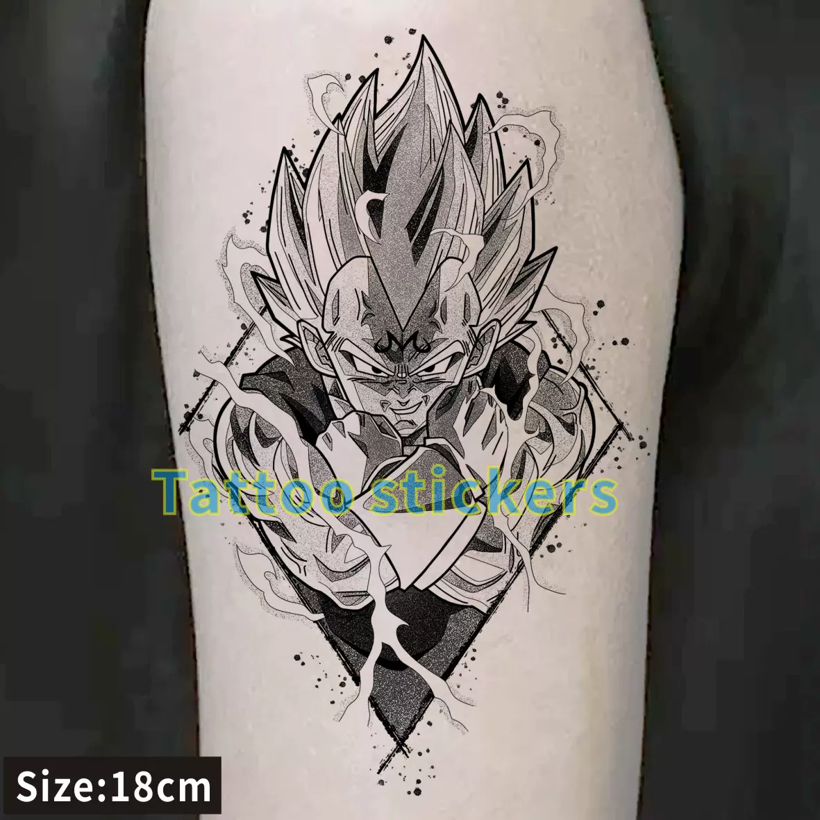 向南 动漫七龙珠赛亚人贝吉特贝吉塔纹身贴 卡通炫酷仿真刺青防水