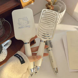 ins Cream-Colored Square Air Cushion Comb Dormitory Detachable Air Bag Comb Fluffy Hair Cleaning Comb Three-Piece Set