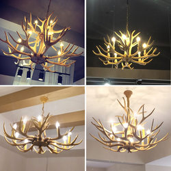 American-Style Antler Lamp, Creative Retro Style, Suitable for Cafes, Bars, Clothing Stores, Living Rooms, Hot Pot Restaurants, Guesthouses, and Restaurants, Antler Pendant Light