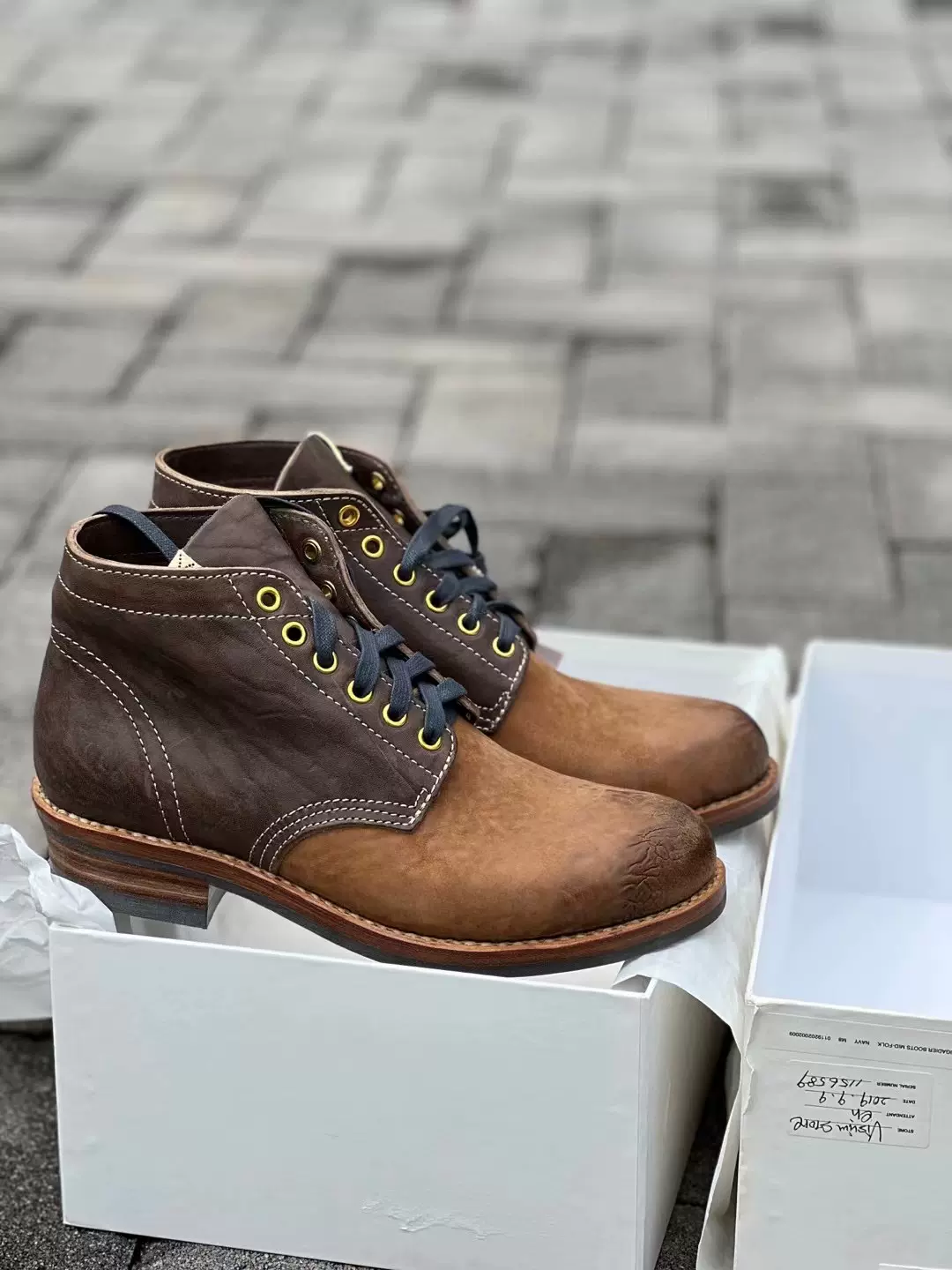 现货visvim yucca moc mid folk 12ss 深棕色麂皮休闲鞋日潮