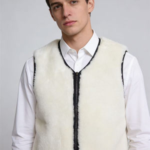
100% pure sheepskin lining men's and women's wool vest winter fur all-in-one warm whole leather wool vest vest vest