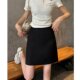 Design-sensual suit skirt for women in summer new high-waisted slimming pocket A-line short skirt anti-exposure hip-cover skirt
