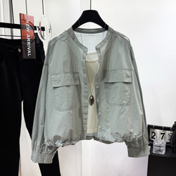 Korean Style Simple Round Neck Long-Sleeved Shirt Jacket for Women 2026 Spring and Summer New Loose Short Shirt Cardigan for Petite Women