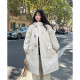 Yiye Japanese retro ox horn button mid-length cotton jacket for women's winter small thickened warm coat windbreaker jacket
