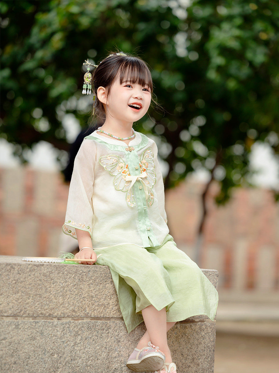 Hanfu Ragazze Completo Estivo in Stile Cinese Costume Antico