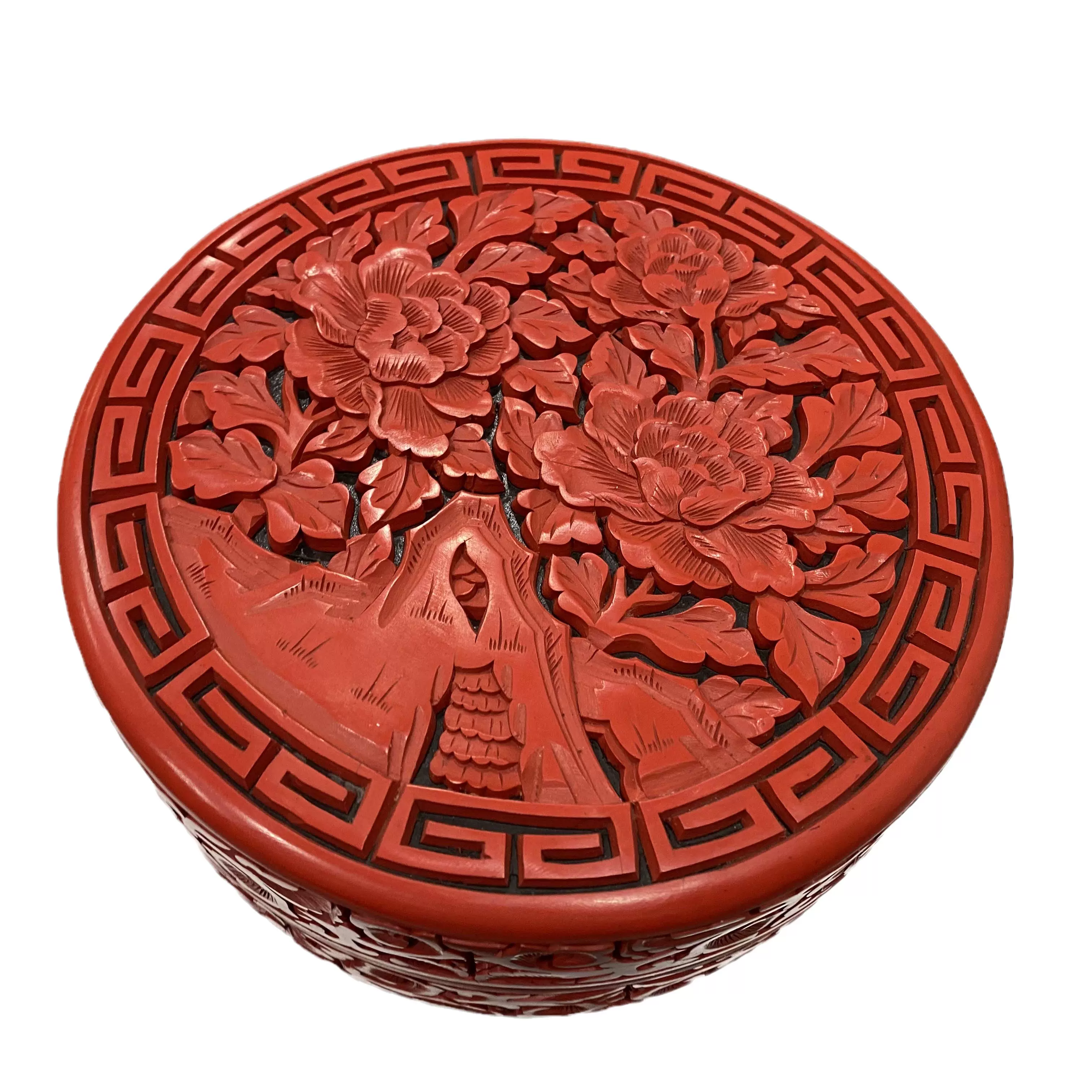 漆器 捧盒 雕刻 唐物 清朝 清代“剔彩春寿捧盒”漆器- 艺术品- 集古作网