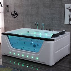European and American Qi Acrylic Luxury Surf Massage Bubble Bath Lantern Large Bathtub Double Single 1.7m