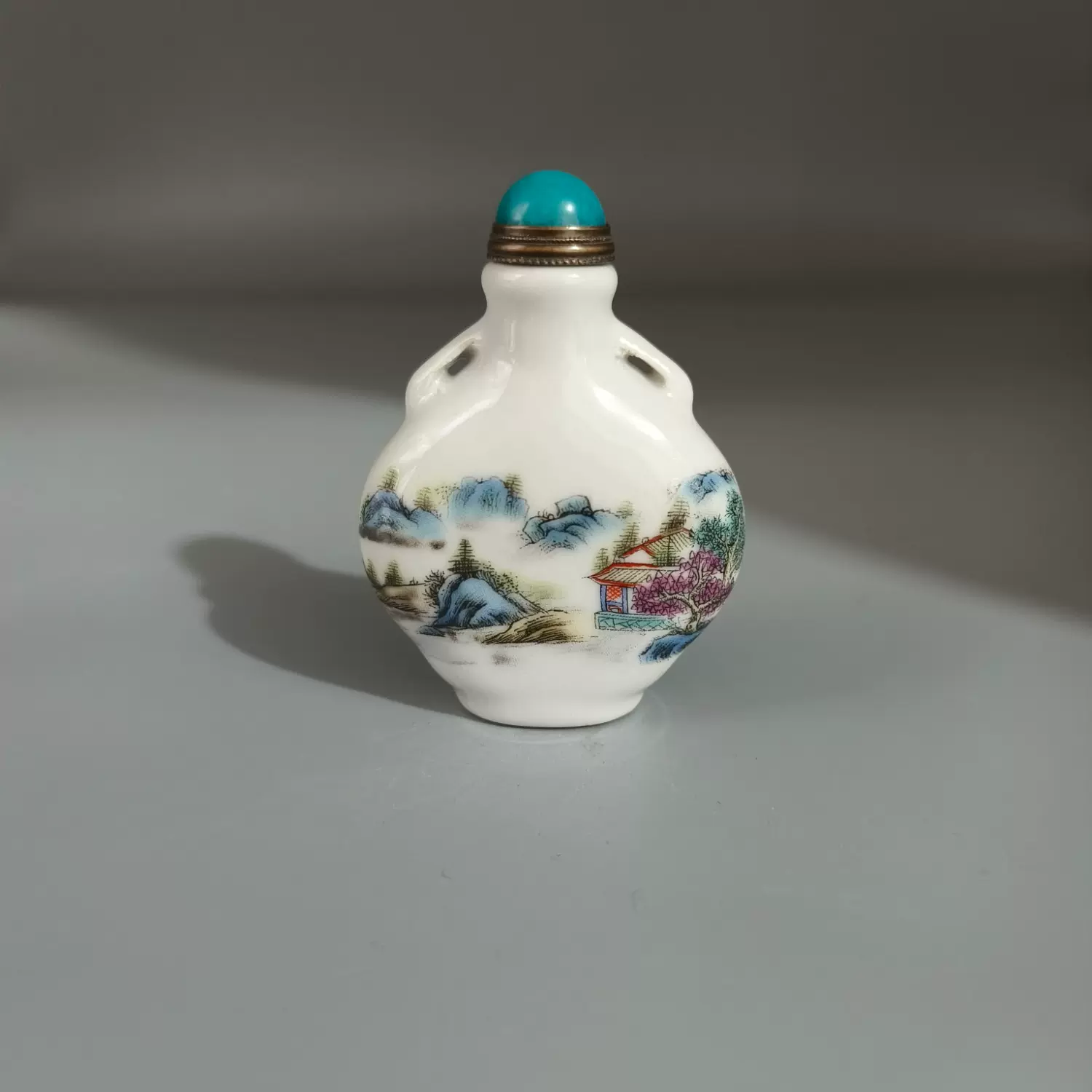 旧家珍蔵品 紫銅胎 琺瑯彩 花鳥紋 鼻煙壺 擺件 根付 裝身具 文房置物