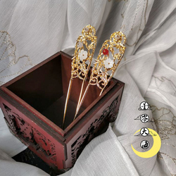 Suihan Sanyou Golden Bamboo Hanfu Hairpin Ancient Style Shell Golden Gorgeous Tang Style Kezi Skirt Hairpin Chinese Style Hair Accessories