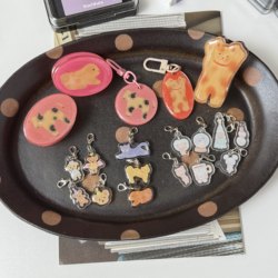 Mochi Production Studio｜Illustrator's Original Mini Epoxy Acrylic Pendant Pp Planner Clip Phone Chain