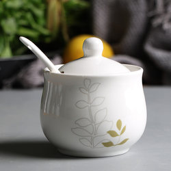 Ceramic Chili Oil Jar Creative Ceramic Seasoning Jar Kitchen Seasoning Bottle Jar Seasoning Bottle Box Salt Jar Msg Bottle