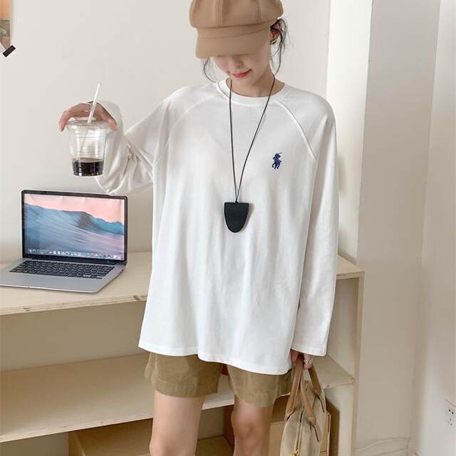 Lapel pattern embroidered hooded personalized sweater bottoming shirt main image 1