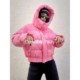 2024 new winter fashion brand tie-dye down jacket for women short hooded personalized gloves thickened white duck down jacket