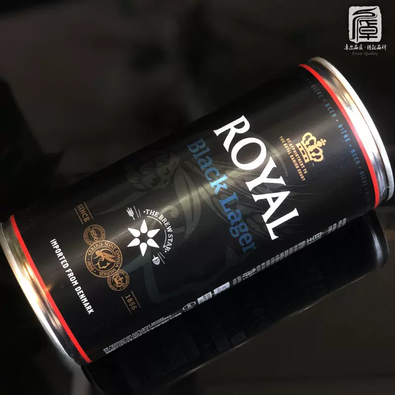 丹麦原装进口啤酒 royal皇家黑啤酒 皇室用酒1l*6/12罐装