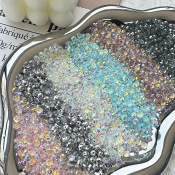 4mm electroplated flat beads Jingjing bracelet DIY material crystal glass beads loose beads clothing accessories spacer beads wheel beads