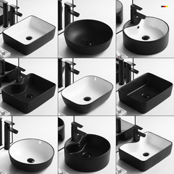 Simple Countertop Basin, Single Basin, Black, for Home Bathroom, Washbasin, Countertop Wash Basin, Balcony Basin, Small Size