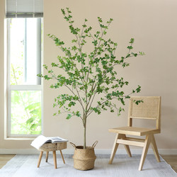 Japanese Hanging Clock Artificial Plant Green Plant Potted Plant Nordic Fake Tree Storefront Window Living Room Guesthouse Floor-Standing Decoration