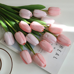 High-End Wet-Feel Tulip Artificial Flower Bouquet Decoration, High-Grade Bionic Flower for Living Room, Dining Table, Coffee Table Decoration