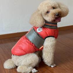 Pet Puppy Clothes, Small Dog Autumn and Winter Clothing, Teddy Bichon Traction Cotton Coat, Comfortable, Soft, Thickened and Warm Clothing