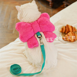 Pet bow leash dog and cat harness