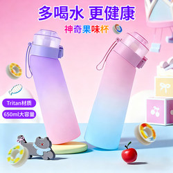 26-Year-Old New Model Scented Straw Water Cup for Boys and Girls, High-Looking Student 650ml Water Cup, White Water with Juice Flavor