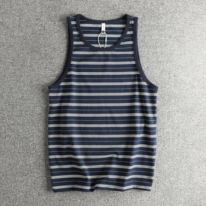
Heavy 230G cotton-blend fabric men's sweat vest European and American high street trendy youth sports and fitness vest T-shirt
