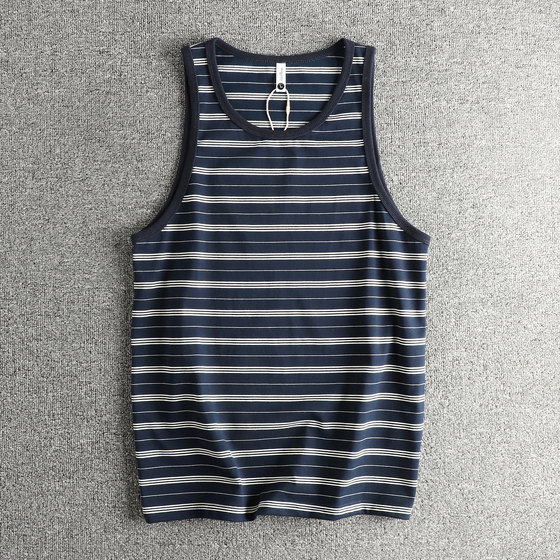 
Heavy 230G cotton-blend fabric men's sweat vest European and American high street trendy youth sports and fitness vest T-shirt