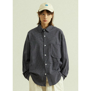 
GoodNorth Japanese retro fine plaid long-sleeved shirt jacket for men and women, versatile loose casual shirt