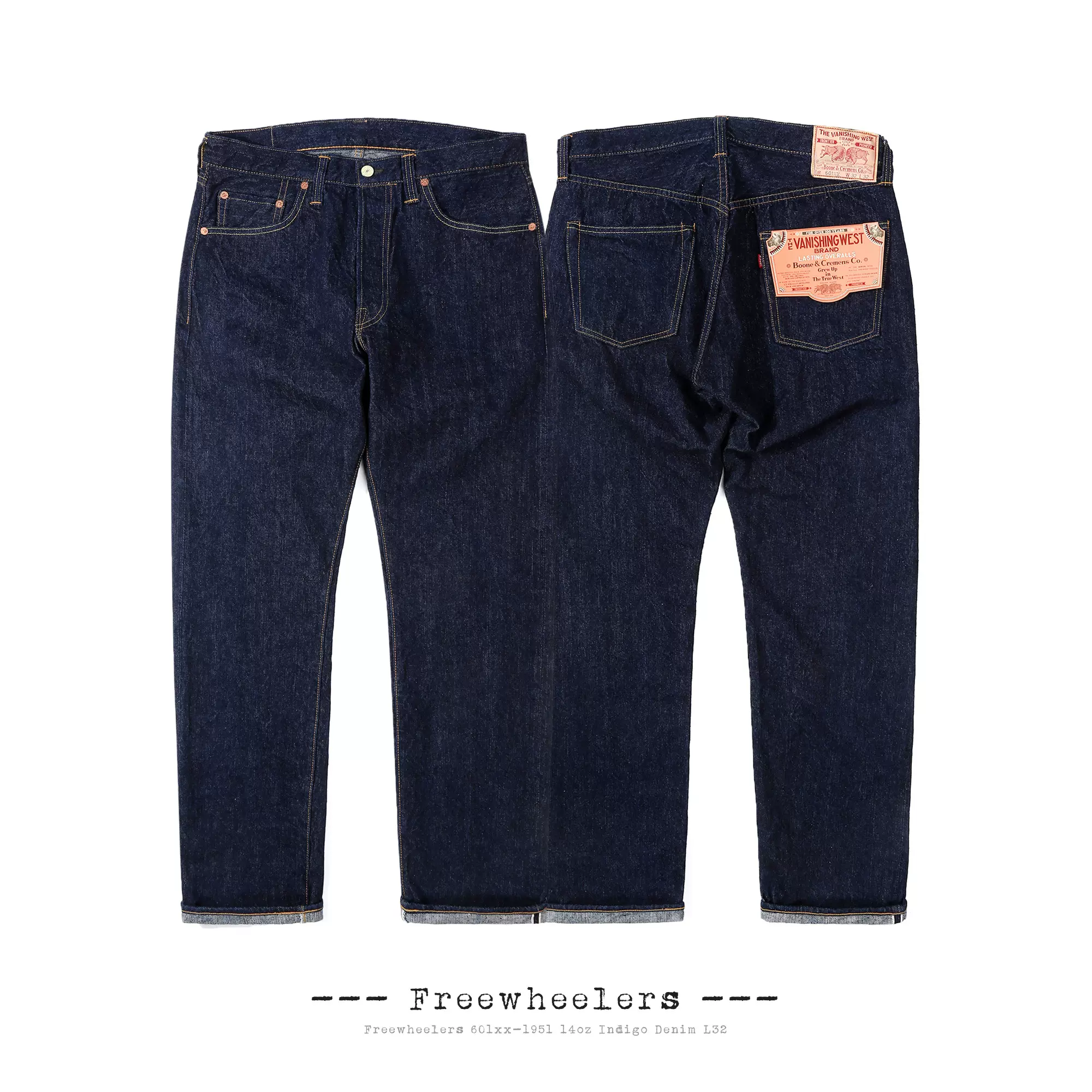 FREEWHEELERS VANASHING WEST 601XX 1951 14OZ直筒赤耳牛仔裤-Taobao