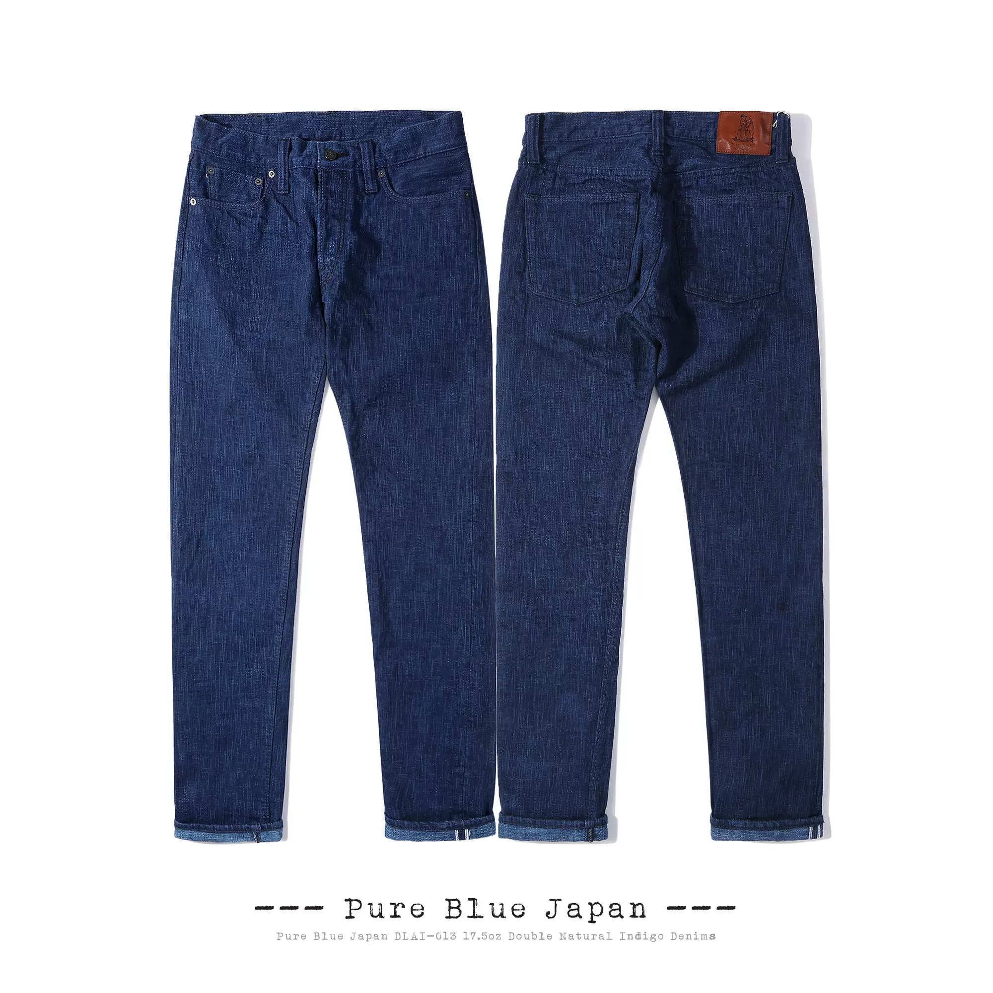 PURE BLUE JAPAN 正蓝屋 DLAI-013 17.5OZ双面天然本蓝手染牛仔裤-Taobao