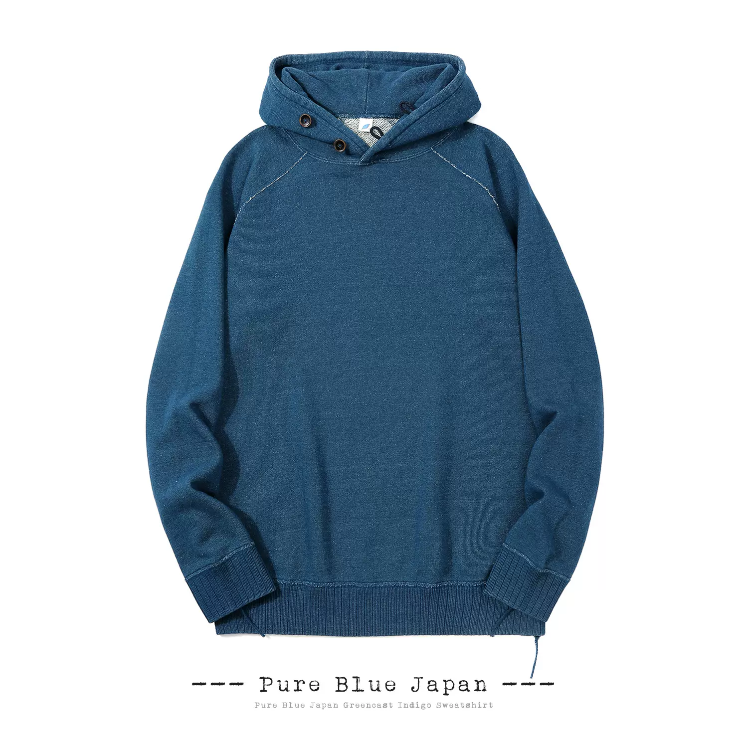 PURE BLUE JAPAN 正蓝屋GREENCAST INDIGO 中磅绿靛蓝连帽卫衣-Taobao