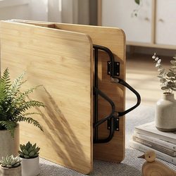 Outdoor Folding Bamboo Board Hydraulic Lift Table Beach Fishing Camping Equipment Thickened Indoor Oxford Cloth Chair