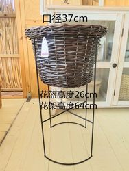 Nordic Wicker Living Room Creative Flower Pot Handmade Flower Arrangement Basket Green Plant Weaving Indoor Green Radish Flower Holder Flower Stand