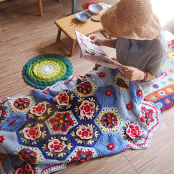Frida Pattern Blanket Finished Leisure Blanket Heavy Industry Handmade Flower Blanket