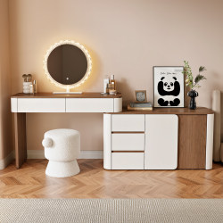 Solid Wood Dressing Table 2025 New Model Light Luxury Bedroom Dressing Table and Chest of Drawers Integrated Modern Simple Bedside Storage Table