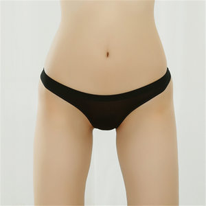 Ultra -thin transparent ice silk text underwear trousers Tr machines Intellectual real -life owner sexy one -piece non -trace large size low waist
