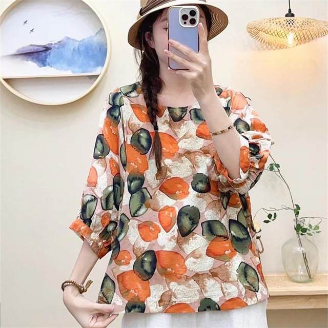 Women's spring new mother top fashionable middle-aged and elderly women's loose fashionable slim casual and versatile shirt
