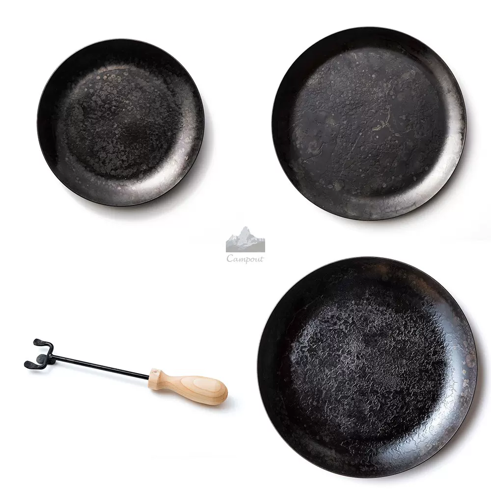 TAKIBISM Frying Pan Dish户外无柄铁平底锅露营可加热餐盘S/M/L-Taobao