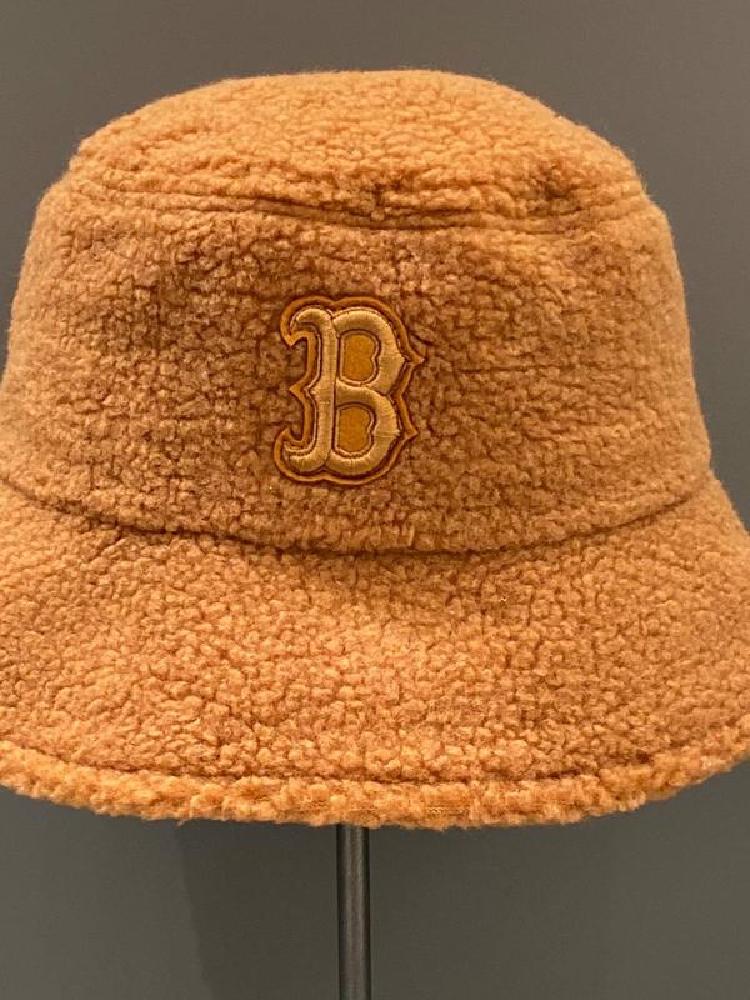 MLB 刺绣保暖羊羔绒渔夫帽