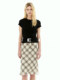 
CLEON/2025 Spring New Natural Ramie Check Flowing Mid-length H-Shaped Long Skirt Skirt
